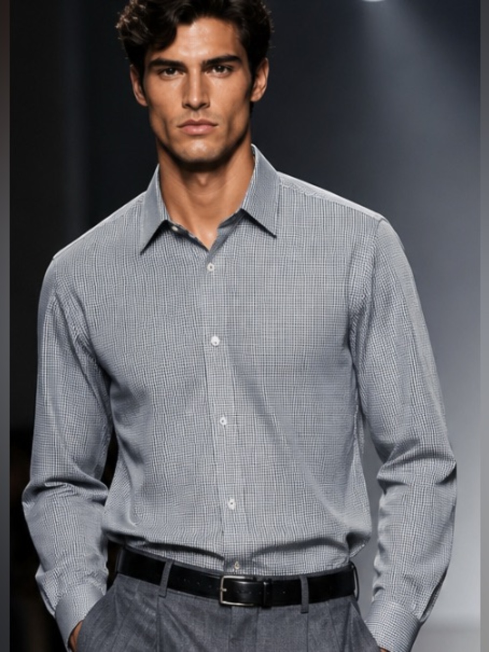 Calvin Klein Blue White Pinstripe Dress Shirt